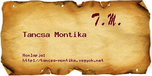 Tancsa Montika névjegykártya